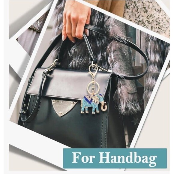 New in box Crystal Rhinestone Studded Jewelry keychain elephant gold plated - Picture 11 of 12